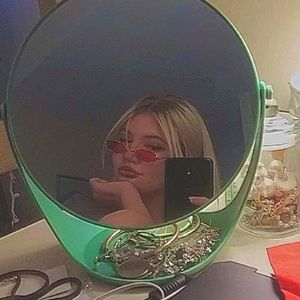 Unisex Red Oval sunglasses